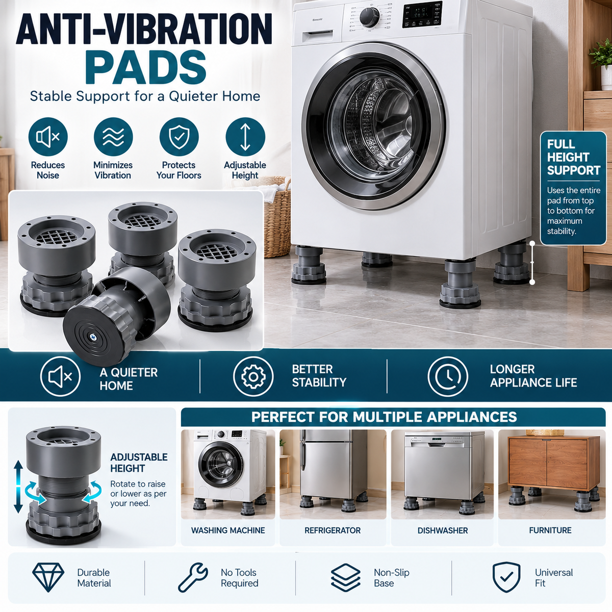 Keep It Steady – Anti-Vibration Pads for Heavy Appliances