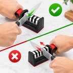 Sharp Blades, Effortless Cutting – 4-in-1 Manual Knife Sharpener for Knives & Scissors