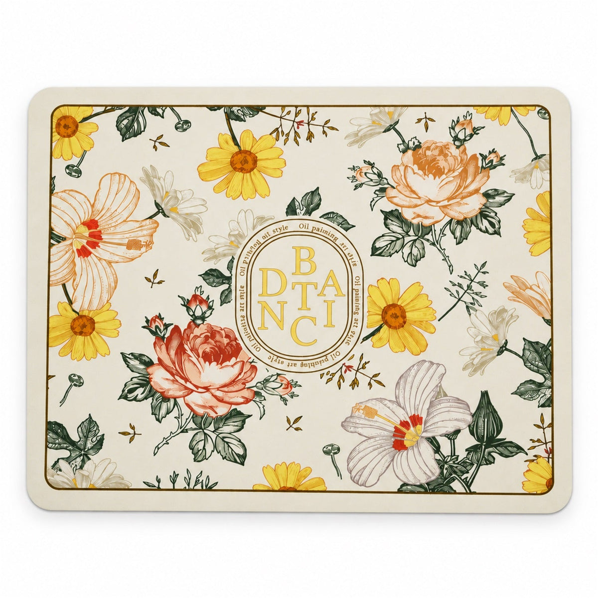 Absorbent Bathroom Mat Floral Print Quick Dry Bath Mat (1 Pc 50x40 Cm)