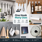 One Hook, Endless Uses – Heavy Duty Adhesive Wall Hooks | 10 Pc