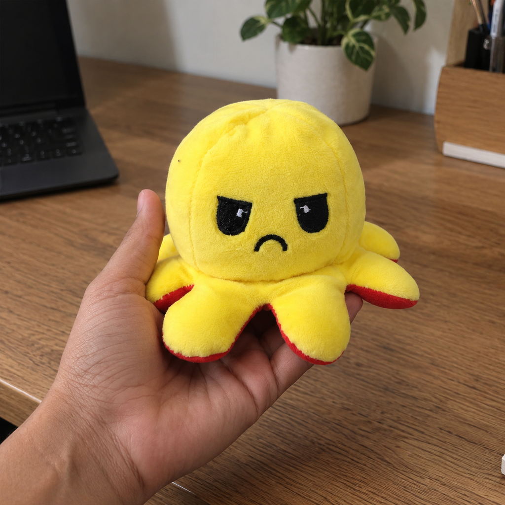 Reversible Octopus Plush Toy – Cute Mood-Changing Soft Toy for Kids