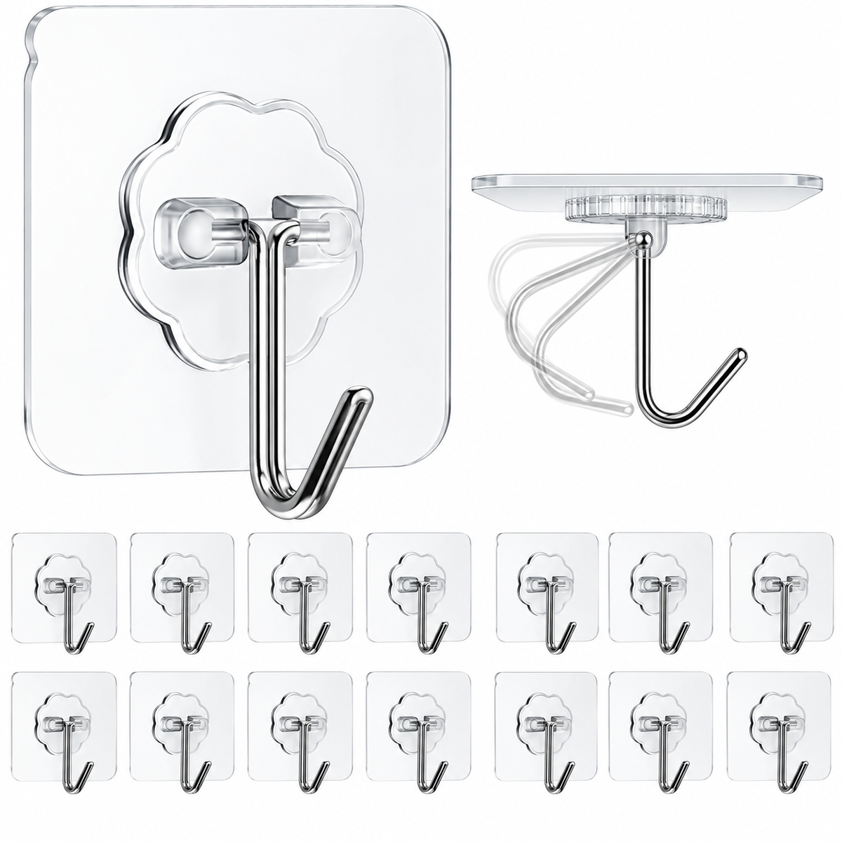 One Hook, Endless Uses – Heavy Duty Adhesive Wall Hooks | 10 Pc