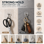 One Hook, Endless Uses – Heavy Duty Adhesive Wall Hooks | 10 Pc
