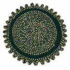 Round Decorative Braided Floor Mat With Looped Edge For Homes (1 Pc 48x48 Cm)