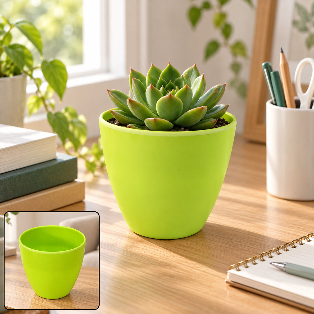 Decorative Plastic Flower Pot With Smooth Finish For Indoor And Outdoor Plants