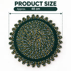 Round Decorative Braided Floor Mat With Looped Edge For Homes (1 Pc 48x48 Cm)